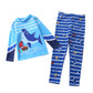 Boys Swimwear Two Piece Rash Guard Set Shark Print Long Sleeve Swimsuit