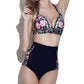 Women Bikinis Halter Top Floral Printed Beach Swimwear