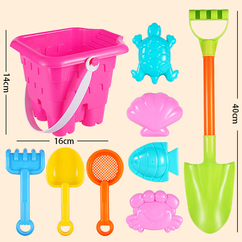 Children's beach toy set for baby playing in water, digging, digging, shovel and bucket, beach sand playing tools for boys and girls