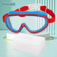 Children's large-frame swimming goggles HD anti-fog goggles silicone earplugs one-piece waterproof swimming and diving goggles