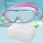 Children's large-frame swimming goggles HD anti-fog goggles silicone earplugs one-piece waterproof swimming and diving goggles