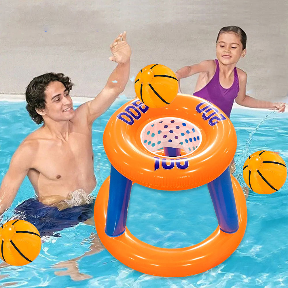 inflatable water basketball stand toy water parent-child throwing game ring beach toy set