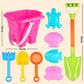 Children's beach toy set for baby playing in water, digging, digging, shovel and bucket, beach sand playing tools for boys and girls