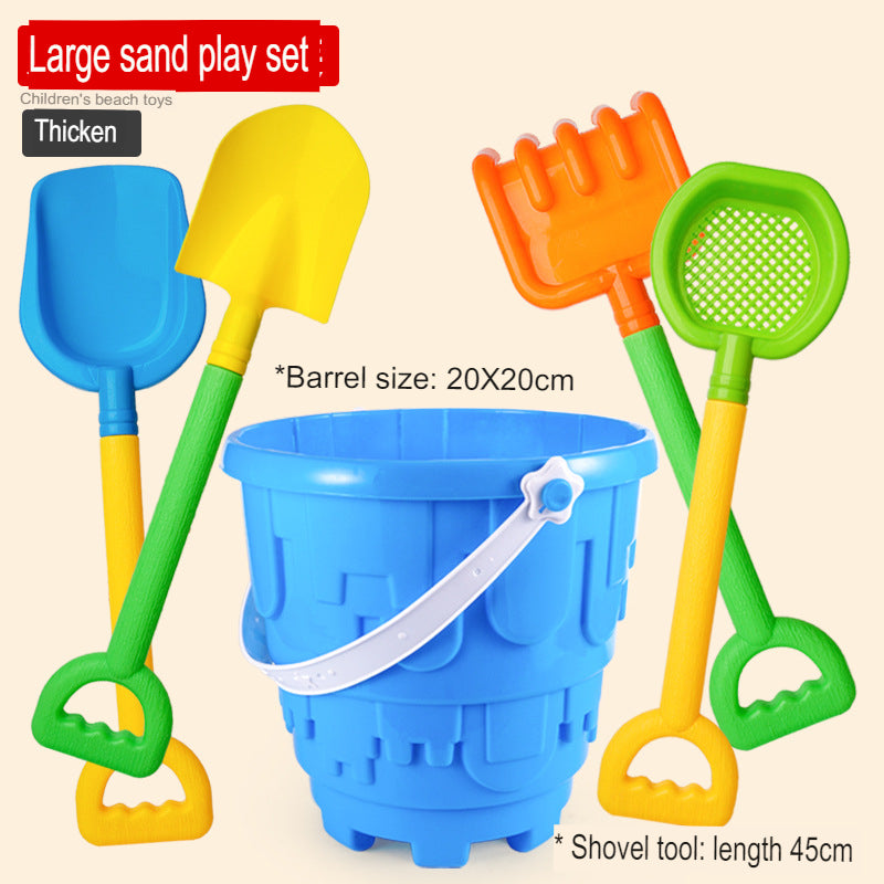 Large shovel set, extra large beach bucket, castle bucket, large round bucket, children's play sand shovel, snow shovel set toy