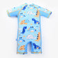 Conjoined Body Super Cute  Mechanical Dinosaur 3 Piece Set Baby Swimsuit
