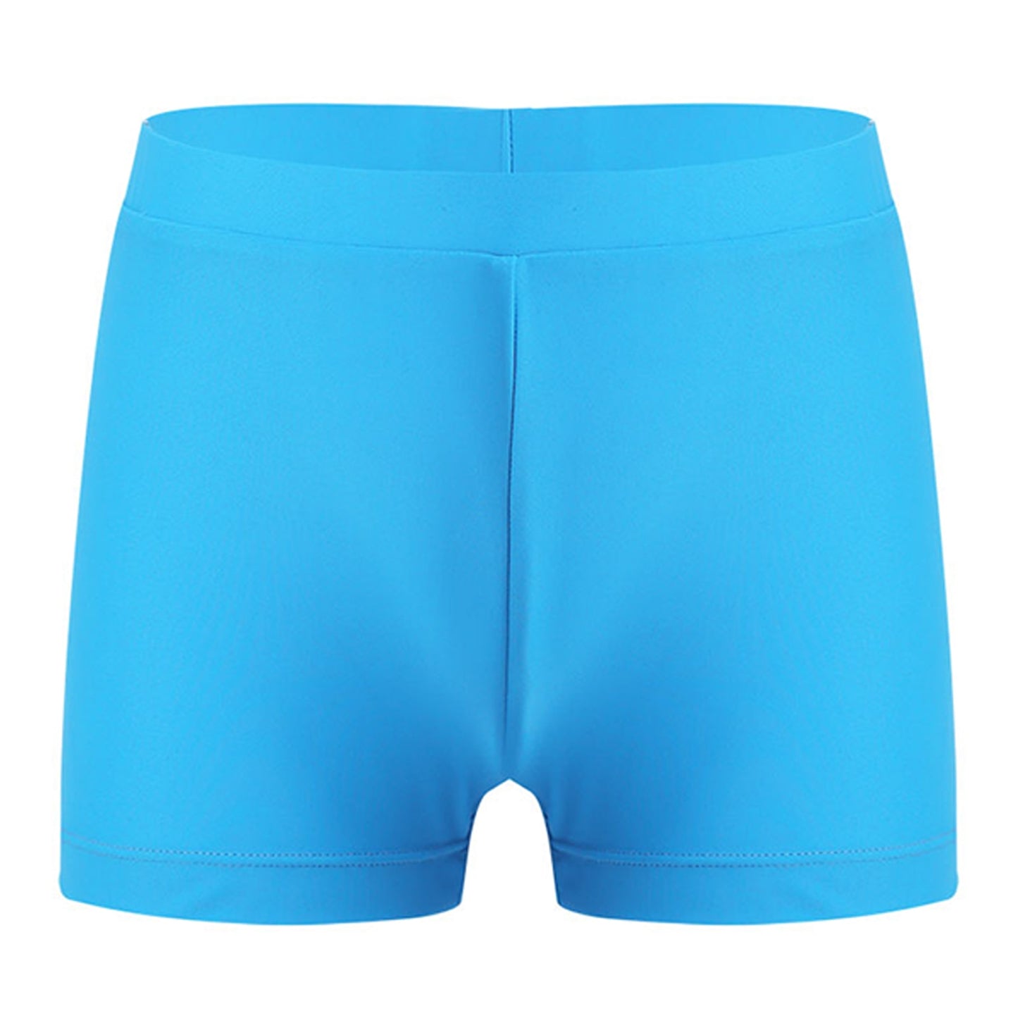 Child Girls Quick-dry Swimming Trunks Elastic Waistband Solid Color Swimwear
