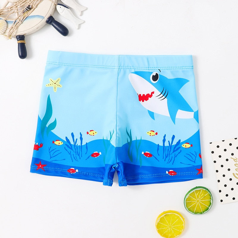 Boys Swim Trunks Quick-dry Cartoon Print Kids Pool Beach Shorts Swimsuit