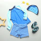UPF50 Swimsuit Kids Boy Long Sleeve Stripe Children's Swimwear