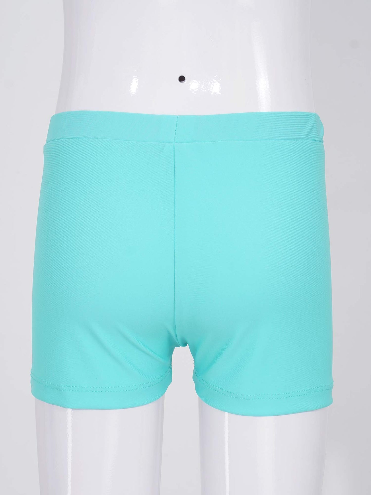 Child Girls Quick-dry Swimming Trunks Elastic Waistband Solid Color Swimwear