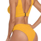 New split swimsuit for women, multi-color solid color tight sexy large size swimsuit