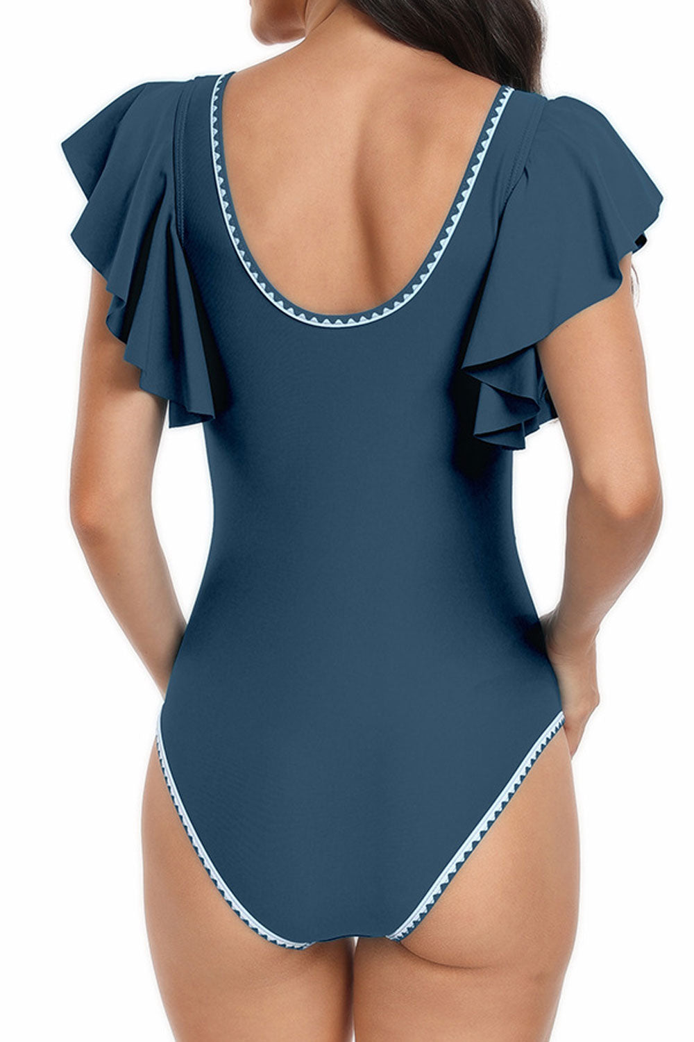 2024 new one-piece swimsuit for women ruffle lace sexy bikini swimsuit