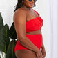 Women's Marina West Swim Seaside Romance Ruffle One-Shoulder Bikini in Red