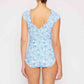 Women's Marina West Swim Bring Me Flowers V-Neck One Piece Swimsuit In Thistle Blue