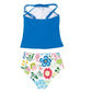 Women Flower Print High Waist Adjustable Bikini Sets Padded Modest Swimwear For Women