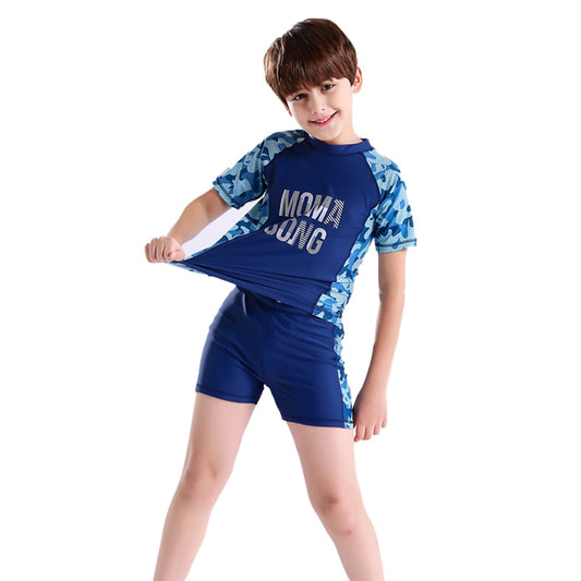 Boys Surfing Swimsuit Camouflage Beach Swimwear Two Pieces Sports Diving Swimming Suit For Kids