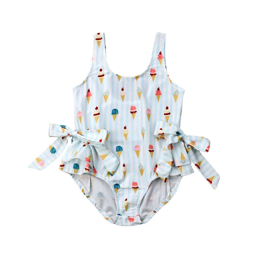 Baby and Toddler Ice Cream Print One Pieces Suit Summer Beachwear Swimming Clothes
