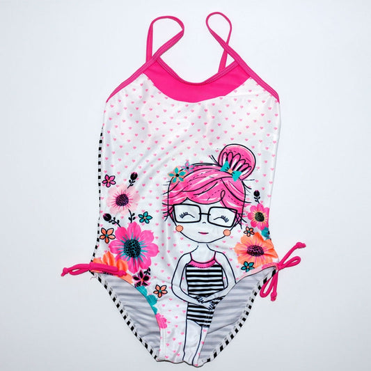 Kids girls One-Piece Lovely Beachwear with Girls Cartoon print Cute Swimwear