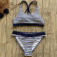 Women Striped Beach Bikinis Set & Swimwear Push Up Swimsuit Female Bathing Suits Bikini Girls Pool Swimming Suit