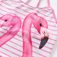 2-6 Years Infant Girls Swimwear One Piece Striped Flamingo Bathing Suit For Little Girl