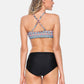 Women Bikini Set High Neck Swimsuit Halter Swimwear Vintage Printed Bathing Suit Beachwear Bikini