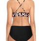 Women Bikini Set High Neck Swimsuit Halter Swimwear Vintage Printed Bathing Suit Beachwear Bikini