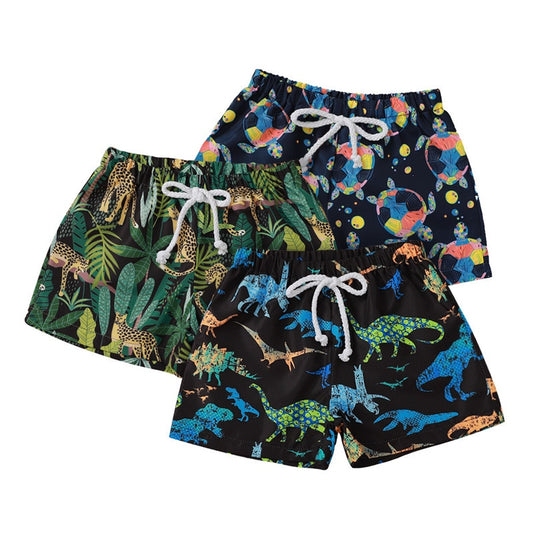 Boy's Beach Shorts Animal Printed Draswstring Casual Shorts Summer Fashion Children Boy Short Bottoms