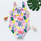 2-9years Girls Swimsuit One Piece Summer Fruit Swimwear Pink Fruit Summer Beachwear For Children