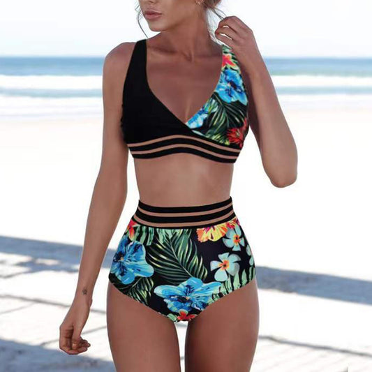 Women Two-piece Print Leaf Strap 2pack Bikini Women Color Turtle Swimsuit Swimwear Beachwear