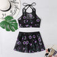 Women Floral Pinted Two Pieces Summer Swimsuit