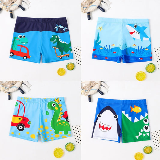 Boys Swim Trunks Quick-dry Cartoon Print Kids Pool Beach Shorts Swimsuit