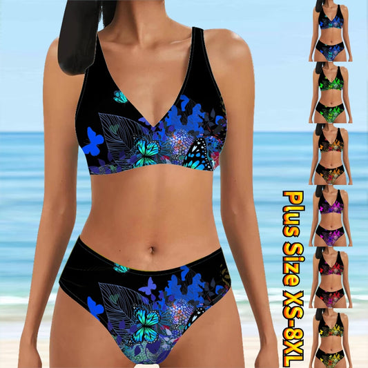 Women New Design Printing Swimwear Two Piece Set Beachwear