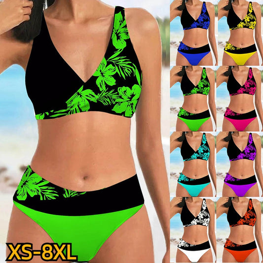 Women Two Piece Bikini Set Swim Suit Printing Swimwear - WS50399
