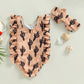 Baby & Toddler Girl Swimming Suit Print Ruffle Fly Sleeve Round Neck  Summer Beach Swimwear
