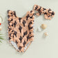 Baby & Toddler Girl Swimming Suit Print Ruffle Fly Sleeve Round Neck  Summer Beach Swimwear