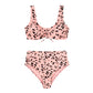 Women Plus Size Leopard Print High Waist Two Pieces Bikini Sets For Women
