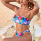 Women Floral Print Push Up Swimwear Two Pieces Bikini Set  Beachwear For Women