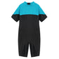 Kids Boys Swimsuit Mock Neck Short Sleeves Back Zipper Closure One-piece Jumpsuit Swimwear