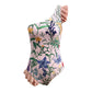 New Flower Printed One-Piece Swimsuit Women's Beach Summer Swimwear