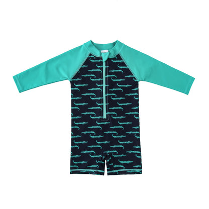 Boys One-Piece Swimwear Infant Baby-boy Swimsuit Long Sleeves Toddler Beachwear
