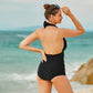 Women summer gallant style style one piece swimsuit Halter Bandage Slimming Bodysuit