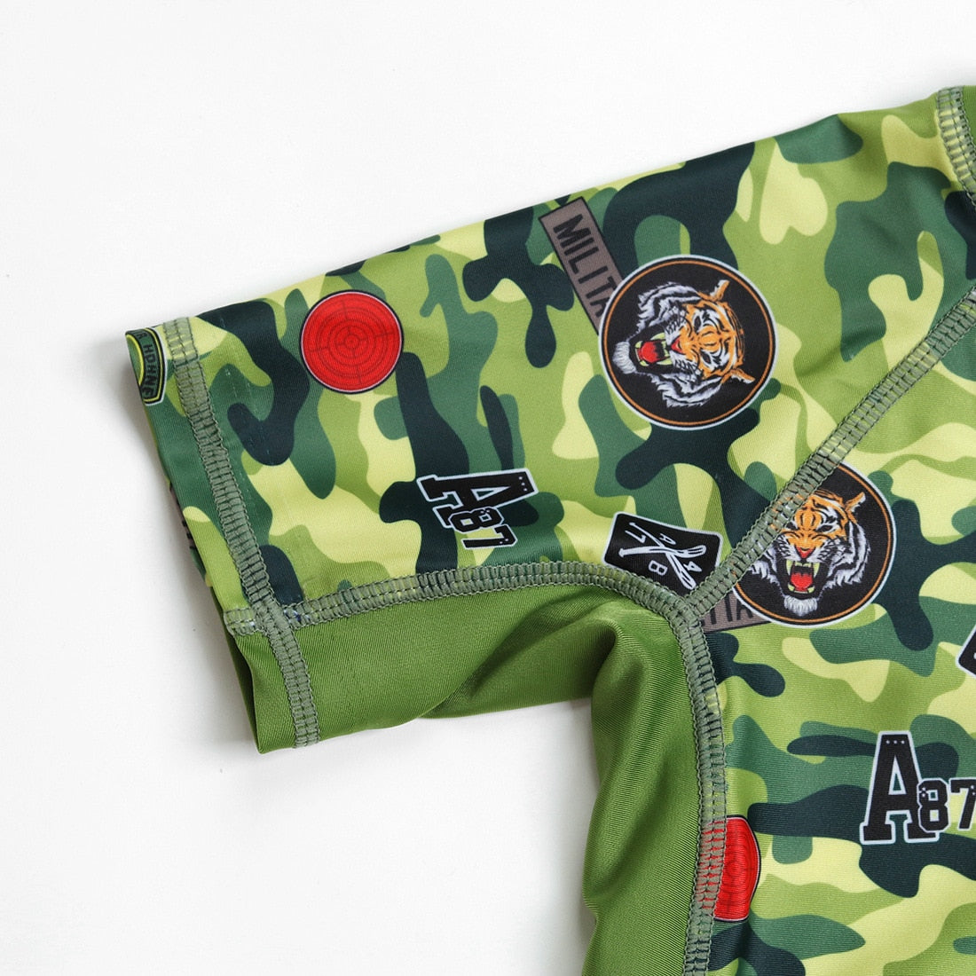 Kids Swimwear for Boys New  Camouflage Badges Printing Children Rash Guards Swimming Wear