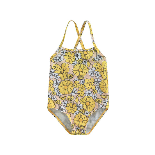 Baby Toddler Girl Swimwear Floral Print Kids Sleeveless Bathing Suit Summer Cute Baby Beachwear Suit 0-4Y