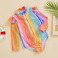 Baby & Toddler Girl’s , Long Sleeve Zipper Closure Colorful Striped Summer  Swimsuit