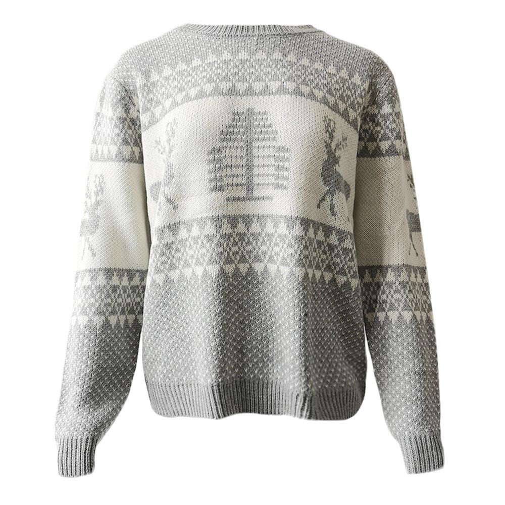 Women Christmas Theme Long Sleeve Sweater - C4039ZWSW