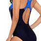 Women's Athletic Spaghetti Strap One Piece Training Swimsuit - WS119098
