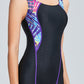 Women Comfy Round Neck Breathable Slim Fit One Piece Swimwear - WSW96716