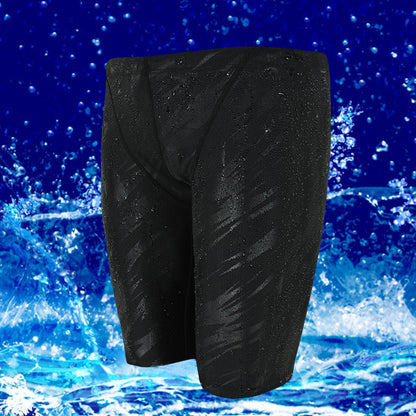 Swimming trunks men's five-point shark skin quick-drying hot spring large size water-repellent swimming trunks men's swimming set equipment
