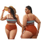 Women Plus Size Push Up Bikinis Swimsuit High Waist Larges Big Swimwear