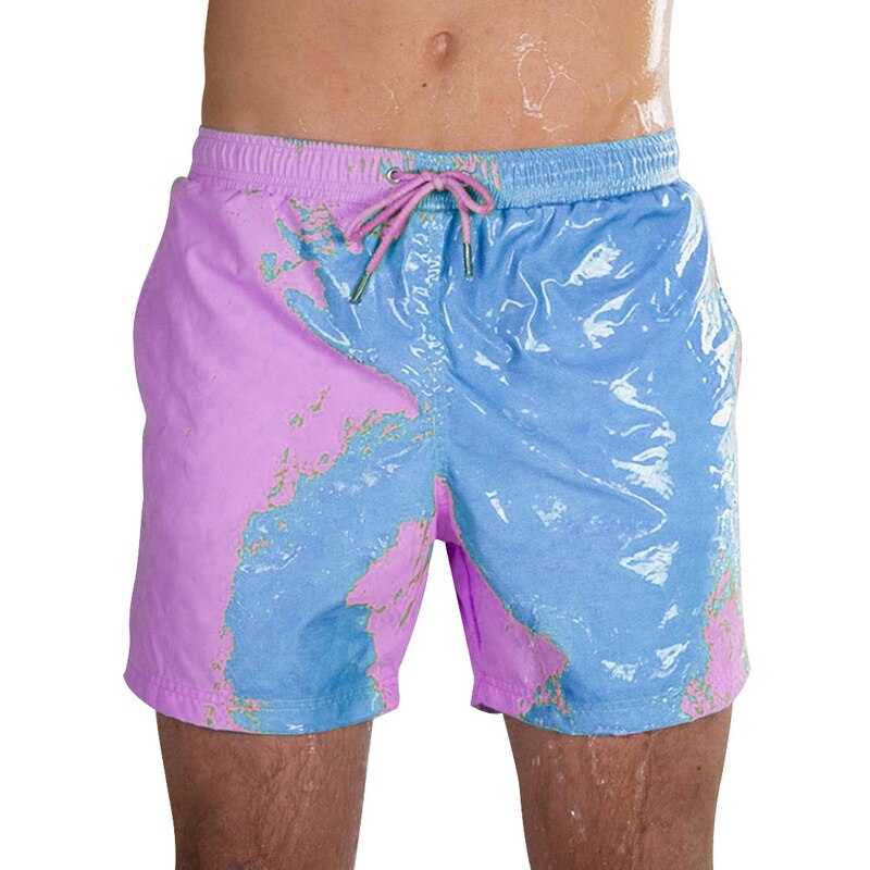 Men Beach Shorts Magical Color Change Swimming Summer Short Trunks