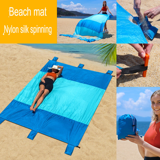Beach mat, picnic mat nylon equipment, beach moisture-proof pocket, outdoor picnic and camp supplies